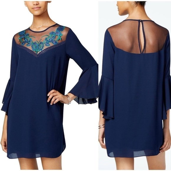 City Studio Womens Bell Sleeve A-line Dress Sz M - Picture 1 of 13